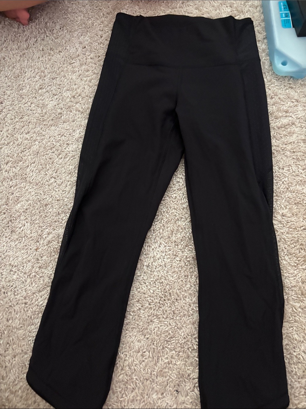 lululemon athletica Black Boot-Cut Active Pants mesh on the side